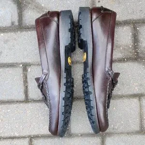 Men\'s LL Bean Dark Brown Soft Leather Winter Sole Leather Tasseled Loafers 11.5D Bison Leather Indiana Men main image 4